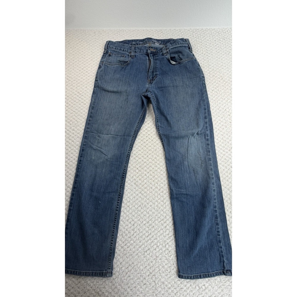 Carhartt Denim Flex Jeans Mens 33x30 Faded Workwear Straight Relaxed Classic Fit